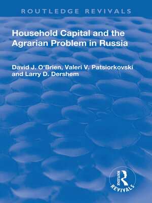 cover image of Household Capital and the Agrarian Problem in Russia